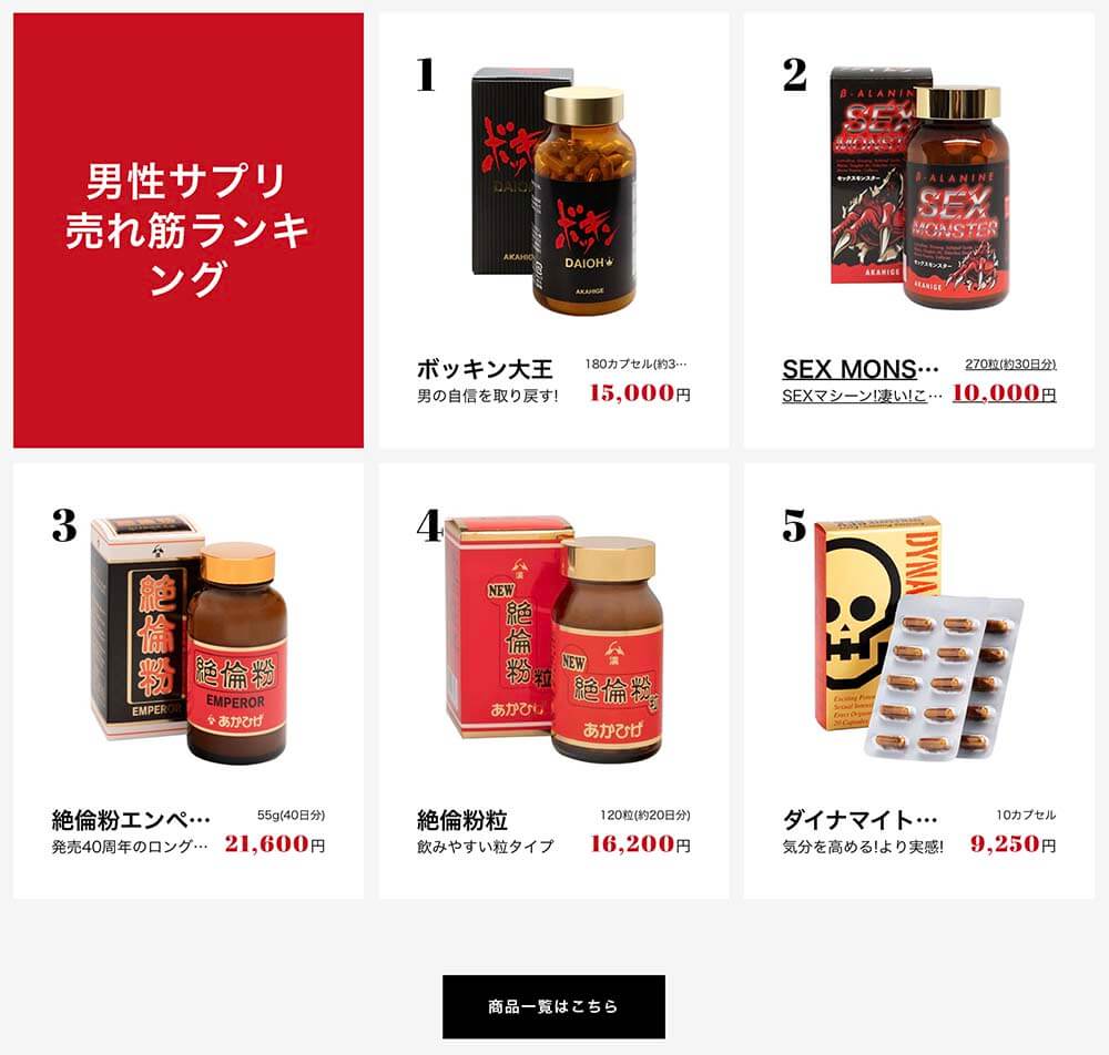 あかひげ薬局　精力剤　専門店